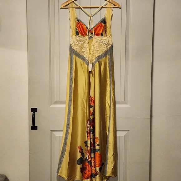Intimately By Free People Womens Gold Brown Just Dreamy Maxi Slip NWT - Picture 4 of 5